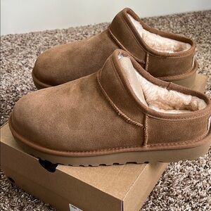 UGG Brown Slip-Ons with Soft Suede and Cozy Lining. Brand new! Never worn